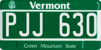 VT license plate PJJ630