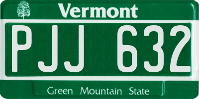 VT license plate PJJ632