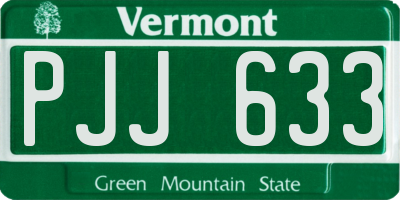VT license plate PJJ633