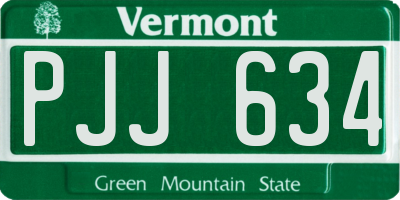 VT license plate PJJ634