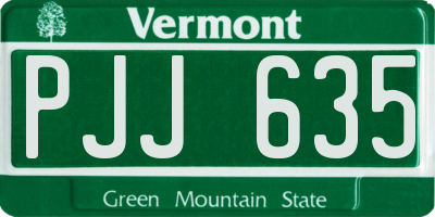 VT license plate PJJ635