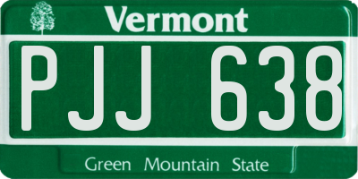 VT license plate PJJ638