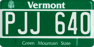 VT license plate PJJ640
