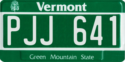 VT license plate PJJ641
