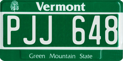VT license plate PJJ648