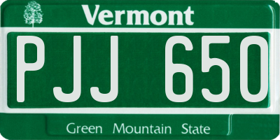 VT license plate PJJ650
