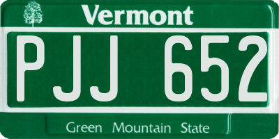 VT license plate PJJ652
