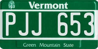 VT license plate PJJ653