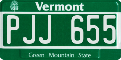 VT license plate PJJ655