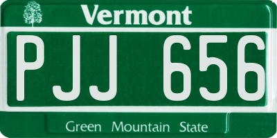 VT license plate PJJ656