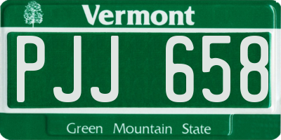 VT license plate PJJ658