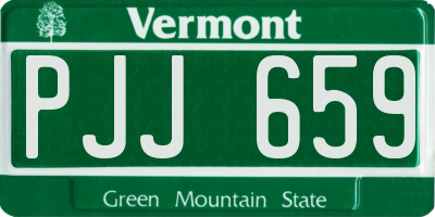 VT license plate PJJ659