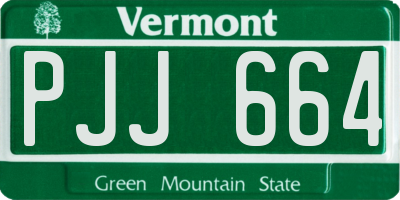 VT license plate PJJ664