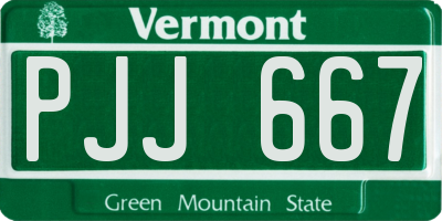 VT license plate PJJ667