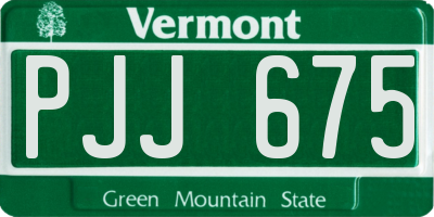 VT license plate PJJ675