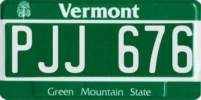 VT license plate PJJ676