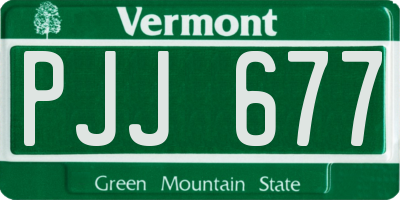 VT license plate PJJ677