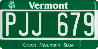 VT license plate PJJ679