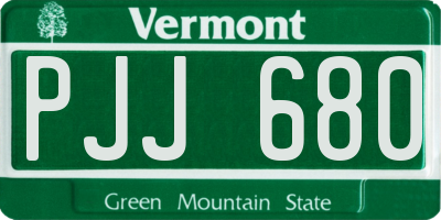 VT license plate PJJ680