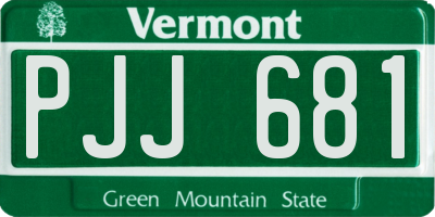 VT license plate PJJ681