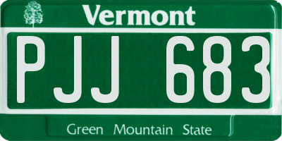 VT license plate PJJ683