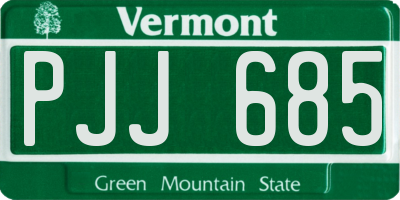VT license plate PJJ685