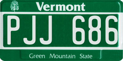 VT license plate PJJ686