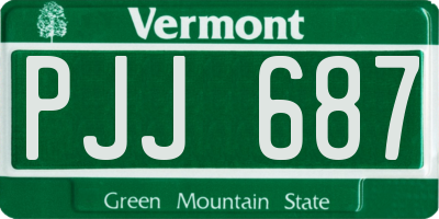 VT license plate PJJ687