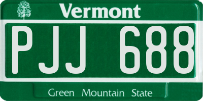 VT license plate PJJ688