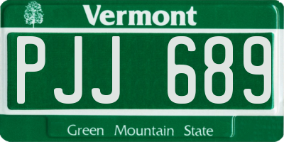 VT license plate PJJ689