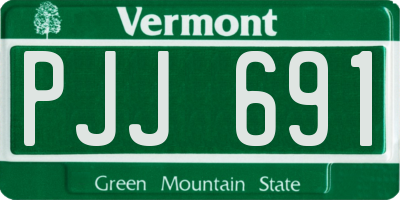 VT license plate PJJ691