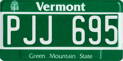 VT license plate PJJ695
