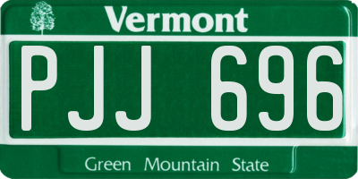 VT license plate PJJ696