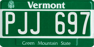 VT license plate PJJ697