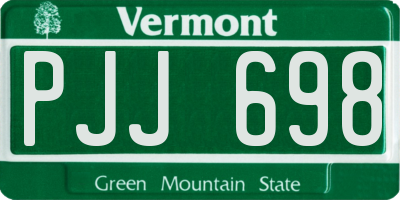 VT license plate PJJ698