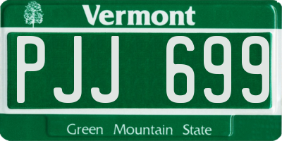 VT license plate PJJ699