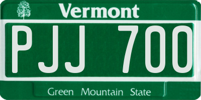 VT license plate PJJ700