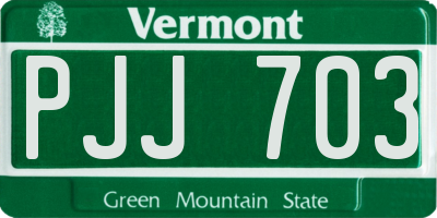 VT license plate PJJ703