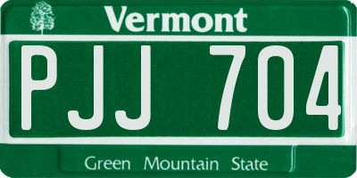 VT license plate PJJ704