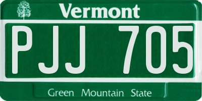 VT license plate PJJ705