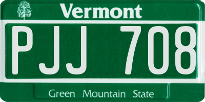 VT license plate PJJ708