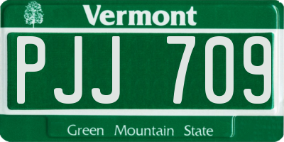 VT license plate PJJ709