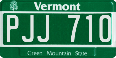 VT license plate PJJ710