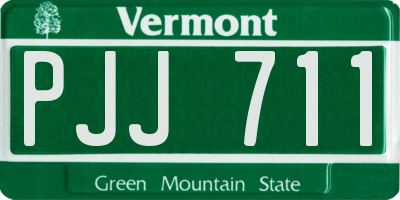 VT license plate PJJ711
