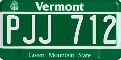 VT license plate PJJ712