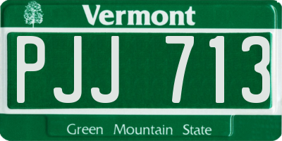 VT license plate PJJ713