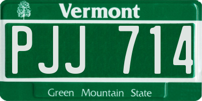 VT license plate PJJ714