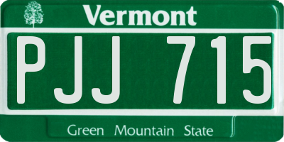 VT license plate PJJ715