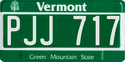 VT license plate PJJ717