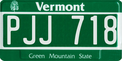 VT license plate PJJ718